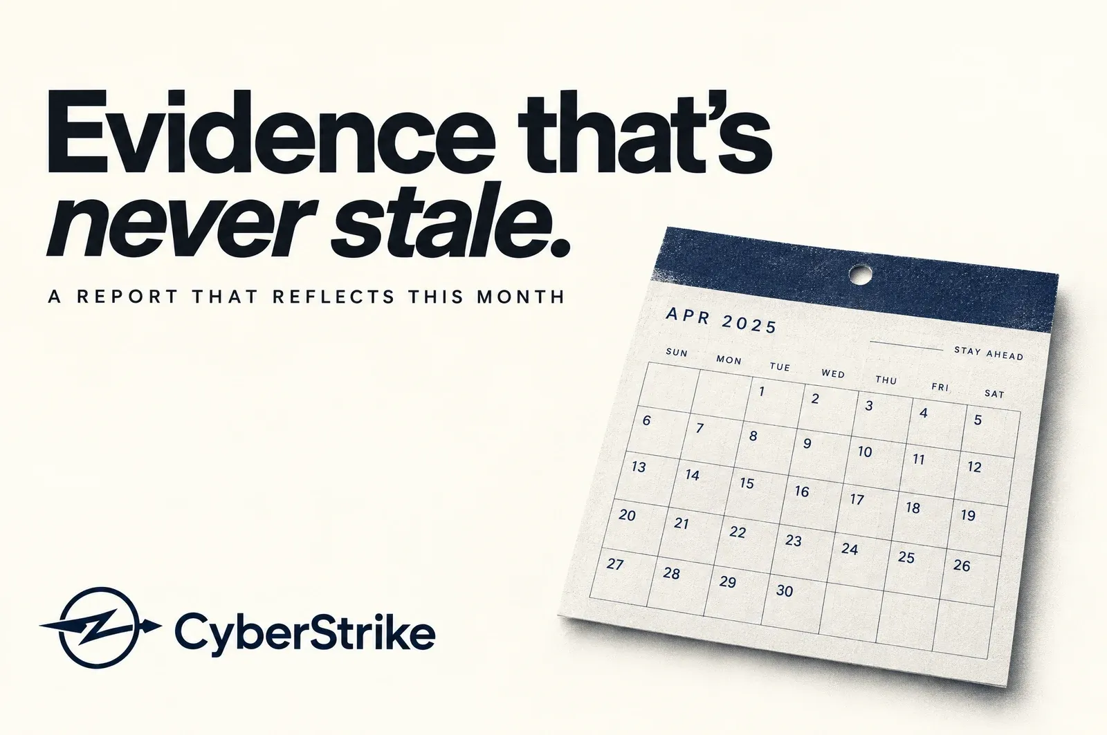 Evidence that's never stale: a report that reflects this month