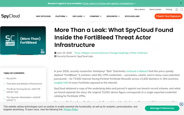 SpyCloud: What we found inside the FortiBleed threat actor infrastructure